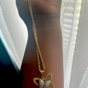 24k Butterfly Necklace